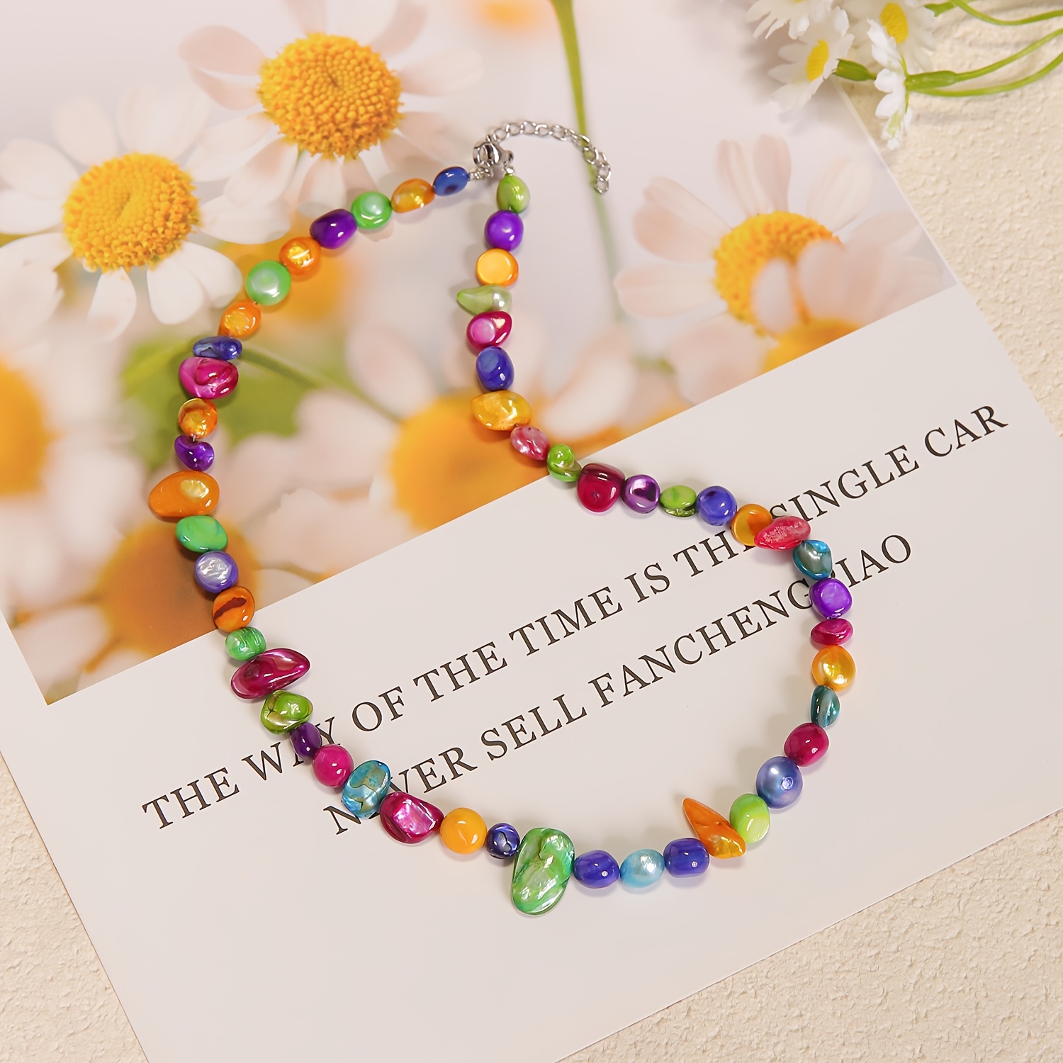 Women's Irregular Colorful Artificial Shell Beaded Choker Necklace